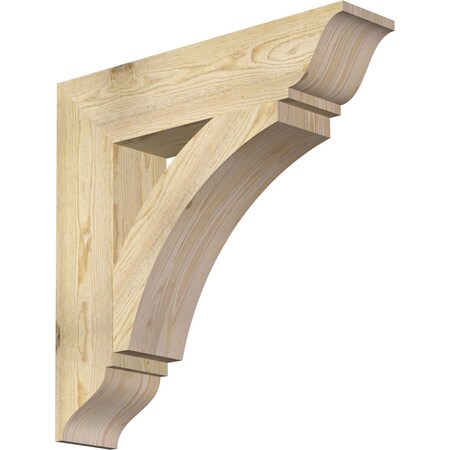 Ekena Millwork Thorton Traditional Rough Sawn Bracket, Douglas Fir, 6"W x 28"D x 28"H BKT06X28X28THR01RDF